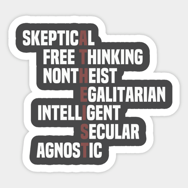 Free Thinker Atheist Red And White Crossword Sticker by Mellowdellow